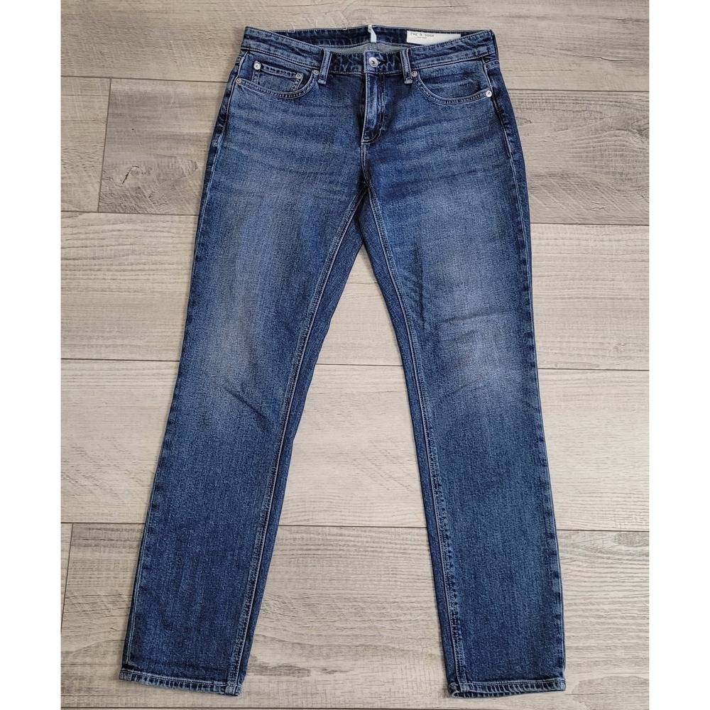 👖Rag & Bone Jeans Womens 26 Medium Wash Dre Low-Rise Slim Boyfriend Jeans 30x30 - Picture 2 of 16